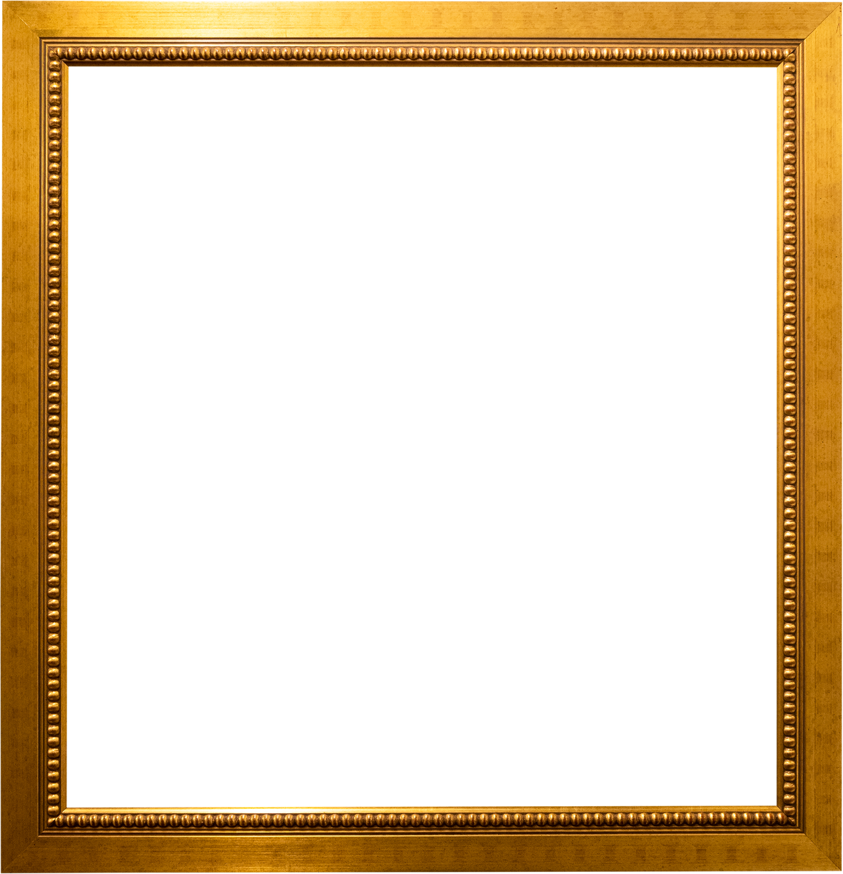 blank square flat golden picture frame cutout